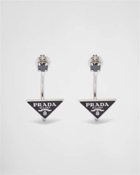 pendientes prada logo|Pendientes Prada Symbole Blanco/cristal .